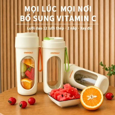 Máy Xay Mini Sinh Tố Cầm Tay 340ml 8 Lưỡi, Dung Tích Tiện Lợi, Nghiền Đá, Dễ Di Chuyển - 208.000 VND 3