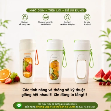 Máy Xay Mini Sinh Tố Cầm Tay 340ml 8 Lưỡi, Dung Tích Tiện Lợi, Nghiền Đá, Dễ Di Chuyển - 208.000 VND 4