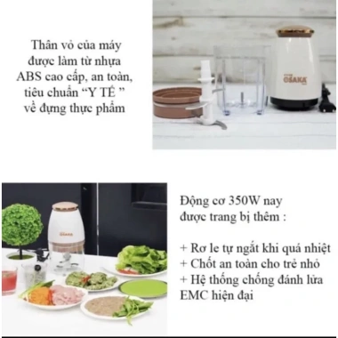 Máy xay nắp đồng Osaka đa năng: sinh tố, xay đá, xay thịt - cao cấp, giá 95.000₫