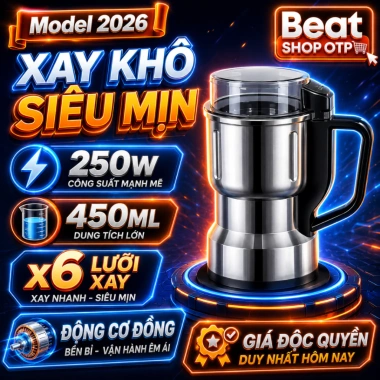 Máy xay nghiền hạt khô, cà phê, ngũ cốc 300W siêu mịn 6 lưỡi dao - Giá 110.000₫