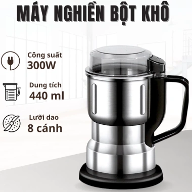 Máy xay nghiền hạt khô, cà phê, ngũ cốc 300W siêu mịn 6 lưỡi dao - Giá 110.000₫