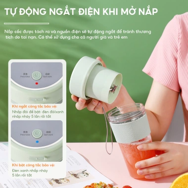 Máy xay sinh tố 2 trong 1 di động, ép trái cây sạc lại - Giá chỉ 189.000đ 9