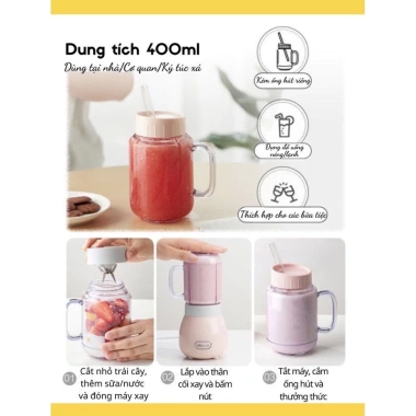Máy xay sinh tố Bear LLJ-C04W1 2 cốc xay tiện lợi, bảo hành 12 tháng, giá 459.000đ 7