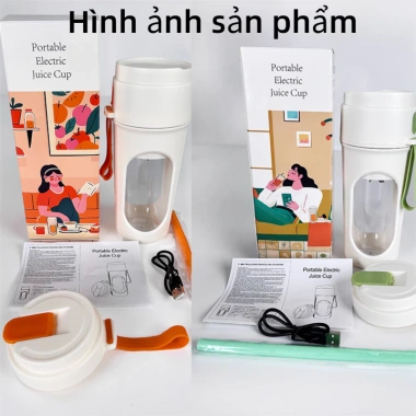 Máy Xay Sinh Tố Cầm Tay 450ml Di Động, 1 Cốc Nắp Đôi, BH 12 Tháng, Giá 208.000₫