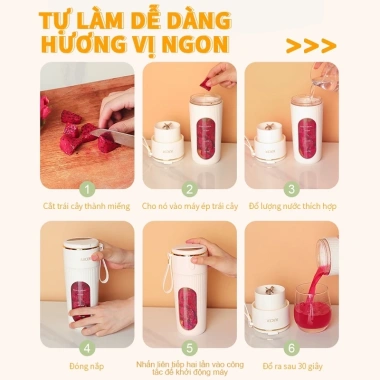 Máy xay sinh tố cầm tay C_Z 10 lưỡi dao xay đá dung tích 340ml giá 190.000₫