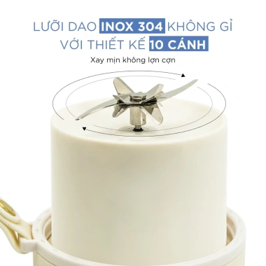 Máy Xay Sinh Tố Cầm Tay CareBot HandMix S 10 Lưỡi Dao Inox 350ml Pin 3.000mAh - Giá 484k
