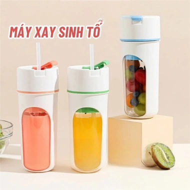 Máy Xay Sinh Tố Cầm Tay Đa Năng 480ml Sạc USB, Kèm Ống Hút - Giá 219.999₫