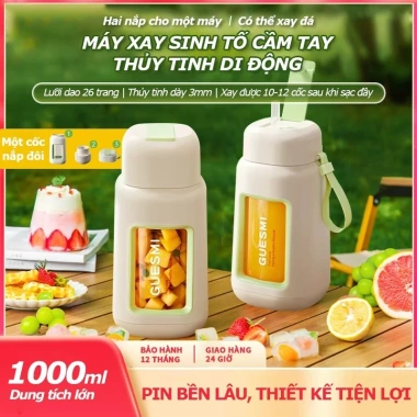 Máy Xay Sinh Tố Cầm Tay Đa Năng 600-1.000ml, Nắp Kép, Vỏ Bảo Vệ 3mm, Thẩm Mỹ Cao, BH 12 Tháng - Giá Ưu Đãi 469k Máy Xay Sinh Tố Cầm Tay Đa Năng 600-1.000ml, Nắp Kép, Vỏ Bảo Vệ 3mm, Thẩm Mỹ Cao, BH 12 Tháng - Giá Ưu Đãi 469k