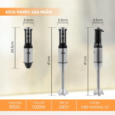 Máy xay sinh tố cầm tay đa năng Lebenlang LBL4.589 1.000W - Bảo hành 2 năm, Giá chỉ 1.099.000đ 4