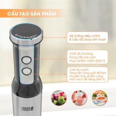 Máy xay sinh tố cầm tay đa năng Lebenlang LBL4.589 1.000W - Bảo hành 2 năm, Giá chỉ 1.099.000đ 5