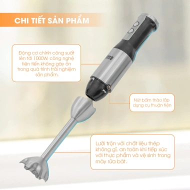 Máy xay sinh tố cầm tay đa năng Lebenlang LBL4.589 1.000W - Bảo hành 2 năm, Giá chỉ 1.099.000đ 6