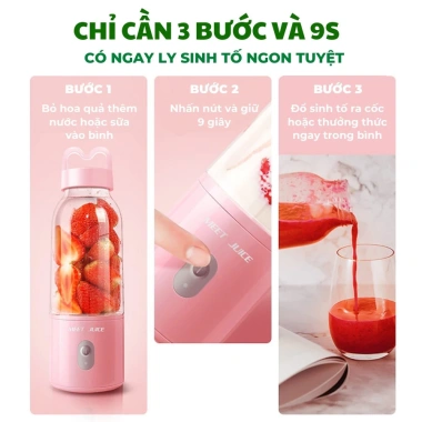 Máy xay sinh tố cầm tay đa năng, xay nhanh, pin sạc lâu, tiện lợi mang theo, chỉ 199.000₫
