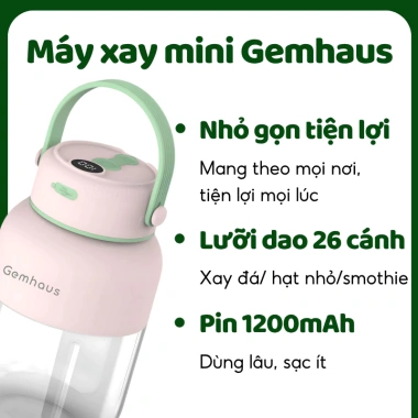 Máy xay sinh tố cầm tay Gemhaus GH900 800ml mini 80W - Giá chỉ 559.000 VND