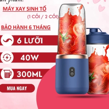 Máy xay sinh tố cầm tay Juicing Cup 300ml 6 lưỡi pin sạc USB siêu tiện lợi giá 150k