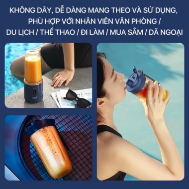 Máy xay sinh tố cầm tay Juicing Cup 300ml 6 lưỡi pin sạc USB siêu tiện lợi giá 150k