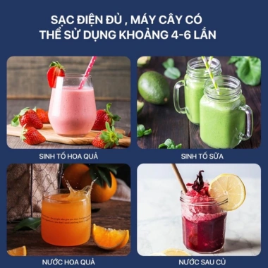 Máy xay sinh tố cầm tay Juicing Cup 300ml 6 lưỡi pin sạc USB siêu tiện lợi giá 150k