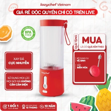 Máy xay sinh tố cầm tay Lazychef 3in1 450ml - Xay đá cực nhuyễn, bảo hành chính hãng