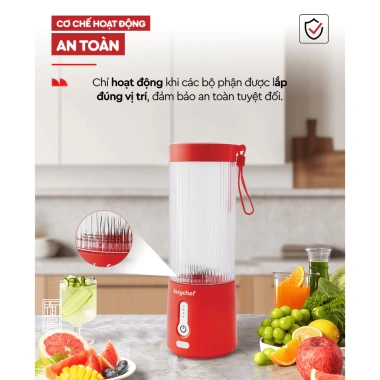 Máy xay sinh tố cầm tay Lazychef 3in1 450ml - Xay đá cực nhuyễn, bảo hành chính hãng