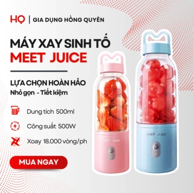 Máy Xay Sinh Tố Cầm Tay Meet Juice 500ml Đa Năng Xay Đá Viên, Hoa Quả, Dùng Điện Trực Tiếp, Mang Theo 350.000 VND 2 Máy Xay Sinh Tố Cầm Tay Meet Juice 500ml Đa Năng Xay Đá Viên, Hoa Quả, Dùng Điện Trực Tiếp, Mang Theo 350.000 VND 2