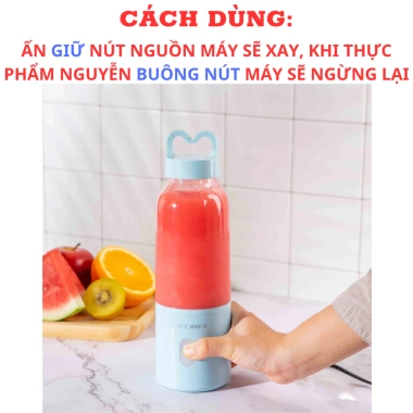 Máy Xay Sinh Tố Cầm Tay Meet Juice 500ml Đa Năng Xay Đá Viên, Hoa Quả, Dùng Điện Trực Tiếp, Mang Theo 350.000 VND 8 Máy Xay Sinh Tố Cầm Tay Meet Juice 500ml Đa Năng Xay Đá Viên, Hoa Quả, Dùng Điện Trực Tiếp, Mang Theo 350.000 VND 8