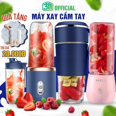 Máy xay sinh tố cầm tay mini JUICER đa năng 3.000mAh 4 lưỡi, cốc thủy tinh, bảo hành 12 tháng - Giá 188k 3