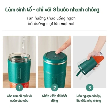 Máy xay sinh tố cầm tay mini JUICER đa năng 3.000mAh 4 lưỡi, cốc thủy tinh, bảo hành 12 tháng - Giá 188k 6