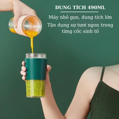 Máy xay sinh tố cầm tay mini JUICER đa năng 3.000mAh 4 lưỡi, cốc thủy tinh, bảo hành 12 tháng - Giá 188k 9