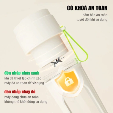 Máy Xay Sinh Tố Cầm Tay Mini Không Dây 40W Pin Trâu 1.500mAh 450ml Xay Đá Lưỡi Inox Sạc Type‑C HOMELY