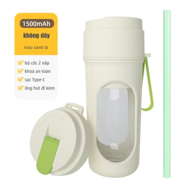 Máy Xay Sinh Tố Cầm Tay Mini Không Dây 40W Pin Trâu 1.500mAh 450ml Xay Đá Lưỡi Inox Sạc Type‑C HOMELY