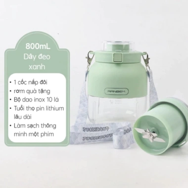 Máy Xay Sinh Tố Cầm Tay Mini Ostmars 10 Lưỡi Dao, Sạc Tích Điện, Dung Tích 500ml Giá 199.000đ