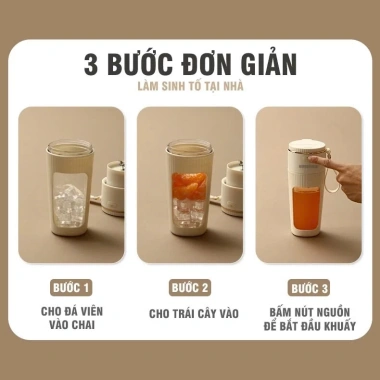 Máy xay sinh tố cầm tay Ninesinhield NS025 10 lưỡi inox 304, 340ml, tặng ống hút silicon - 239k
