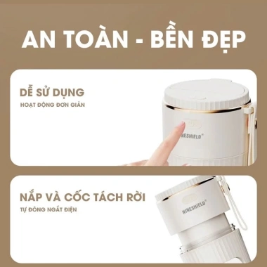 Máy xay sinh tố cầm tay Ninesinhield NS025 10 lưỡi inox 304, 340ml, tặng ống hút silicon - 239k