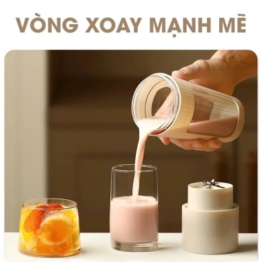 Máy xay sinh tố cầm tay Ninesinhield NS025 10 lưỡi inox 304, 340ml, tặng ống hút silicon - 239k