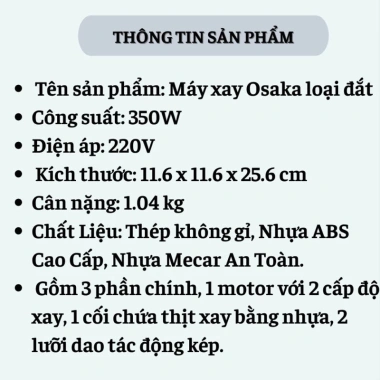 Máy Xay Sinh Tố Cầm Tay Osaka 4 Cánh 700ml – Bảo Hành 12 Tháng, Giá 105.000₫ 9