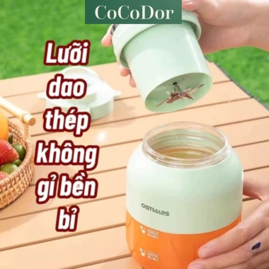 Máy Xay Sinh Tố Cầm Tay Vovi Ostmars Pin sạc, tiện du lịch văn phòng, giảm 21%