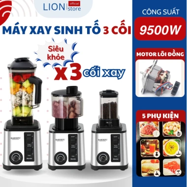 Máy xay sinh tố công nghiệp 3 cối xay đa năng - Xay thịt, đánh trứng, vắt cam, giảm còn 939.000₫
