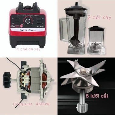Máy xay sinh tố công nghiệp 4.500W - Cối 2L siêu bền, đa năng, bảo hành 100% - 269k
