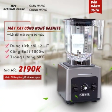 Máy xay sinh tố công nghiệp Bashite Omniblend 1.800W - Xay đá mạnh, BH 36T 2 Máy xay sinh tố công nghiệp Bashite Omniblend 1.800W - Xay đá mạnh, BH 36T 2