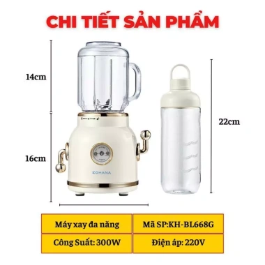 Máy xay sinh tố đa năng Hàn Quốc Kohana, cối xay thủy tinh cao cấp - Giá chỉ 590.000₫