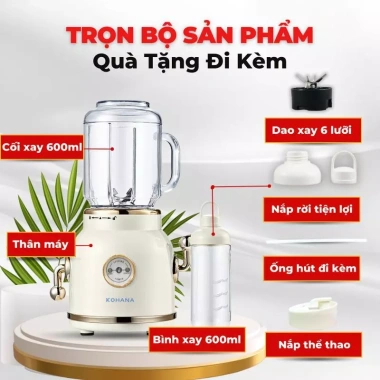 Máy xay sinh tố đa năng Hàn Quốc Kohana, cối xay thủy tinh cao cấp - Giá chỉ 590.000₫