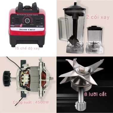Máy Xay Sinh Tố Đa Năng HKTHOME SC 1.589 4.500W - 1 Cối và 2 Cối Công Nghiệp Chính Hãng Giá 299.000₫