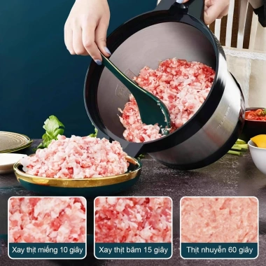 Máy xay sinh tố đa năng inox 304 6L 1.000W - Xay khô ướt, đá, thịt, rau quả, tự động, tặng dao thép 3