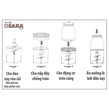 Máy Xay Sinh Tố Đa Năng OSAKA FP126P 350W - Nắp Đồng Nhật Bản, 750ml, Giá Ưu Đãi 269.999₫
