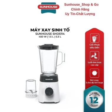 Máy xay sinh tố đa năng Sunhouse SHD5.114 450W lưỡi dao inox sắc bén 3 chức năng giá 504.000₫
