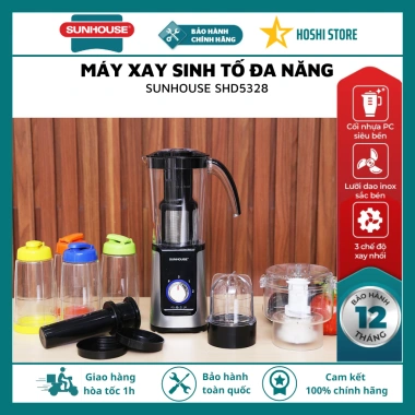 Máy xay sinh tố đa năng Sunhouse SHD5.322/SHD5.328/SHD5.312 - 3 cối xay thực phẩm, giảm giá 639k