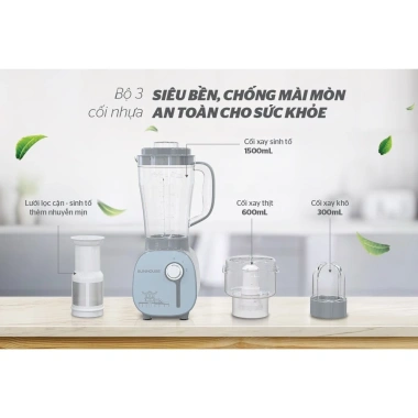 Máy xay sinh tố đa năng SUNHOUSE SHD5.323/SHD5.312 - 3 cối xay thực phẩm, mẫu mới, giá 639k