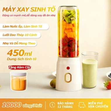 Máy Xay Sinh Tố Di Động Sạc Lại, Máy Ép Trái Cây Nhỏ Tự Động Giá 175.000 VNĐ