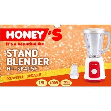 Máy xay sinh tố Honey 1.5L HO-SB405P 6 tốc độ, tự làm sạch, bền bỉ, kèm cối phụ - Giá chỉ 333.500₫