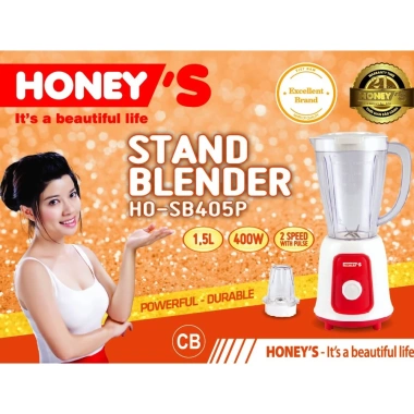 Máy xay sinh tố Honey 1.5L HO-SB405P 6 tốc độ, tự làm sạch, bền bỉ, kèm cối phụ - Giá chỉ 333.500₫