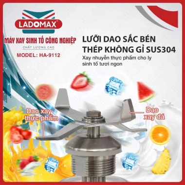 Máy Xay Sinh Tố Ladomax HA-9.112 1.860W – Bền Bỉ, 2.02 Triệu cho Quán Cà Phê, Nhà Hàng